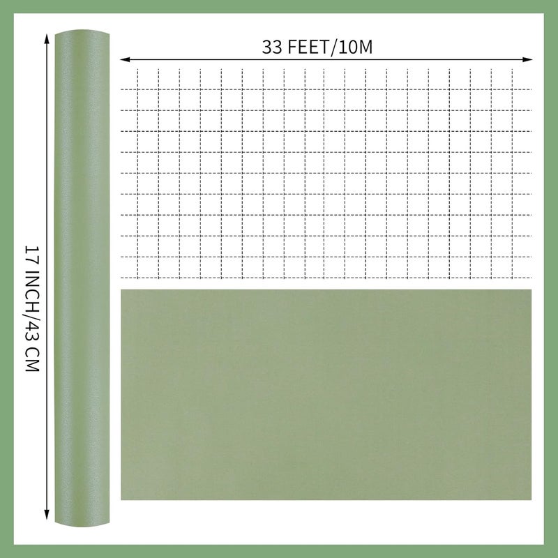woric Wrapping Paper Roll 17 In X 33 Ft Sage Green Wrapping Paper Green Gift Wrap for Baby Shower, Wedding, Birthday, Valentine's Day, Holiday - Image 2